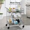Best Choice Products 2-Tier Rolling Bar Cart Indoor/Outdoor w/ Storage Shelves, Wine Rack, Lockable Wheels